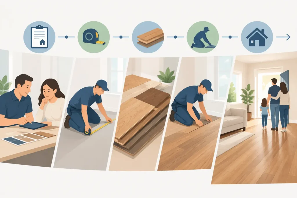 Your Flooring Timeline From Estimate to Move-In 2 Your Flooring Timeline From Estimate to Move-In